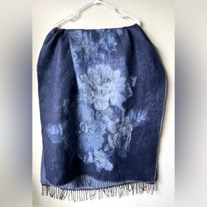 Preston & York Blue and Black Wrap Scarf